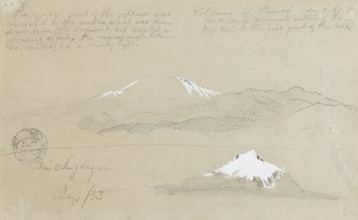 Views of Purese Volcano, Colombia and Mt. Sincholagua, Ecuador by Frederic Edwin Church